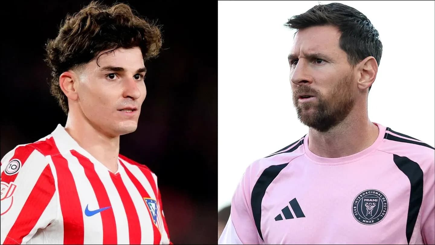 Two football players in their team kits Two football players in their team kits