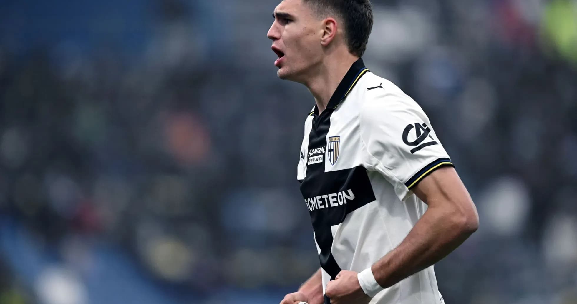 Parma player celebrating during match Parma player celebrating during match