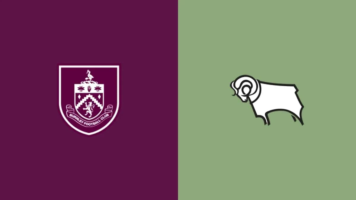 Logos of Burnley FC and Derby County FC Logos of Burnley FC and Derby County FC