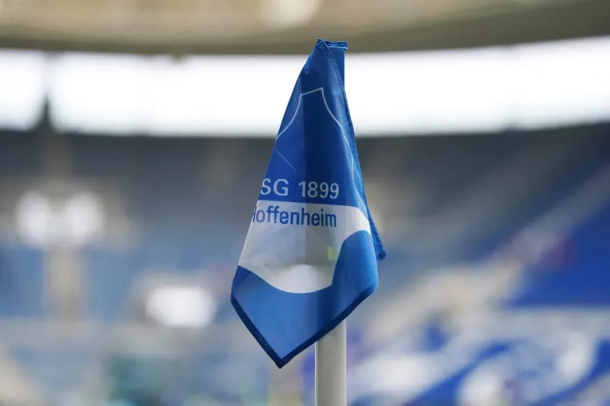 Corner flag with TSG 1899 Hoffenheim logo Corner flag with TSG 1899 Hoffenheim logo