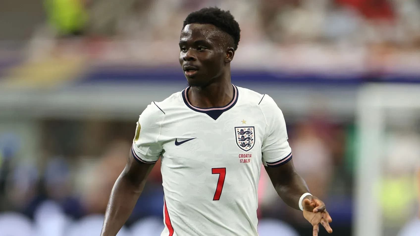 Player wearing England kit during a match Player wearing England kit during a match