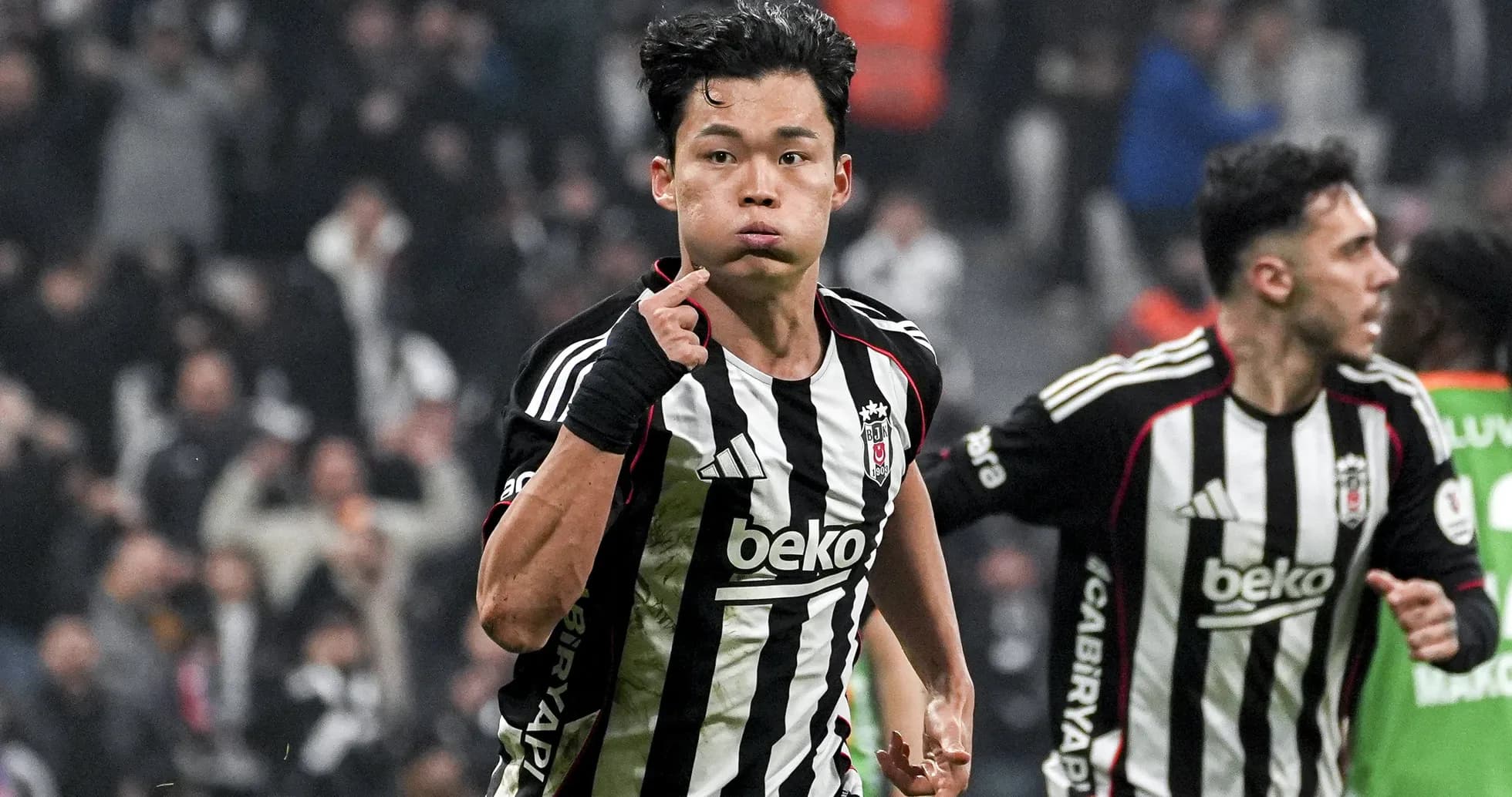 Beşiktaş player celebrating a goal during match Beşiktaş player celebrating a goal during match