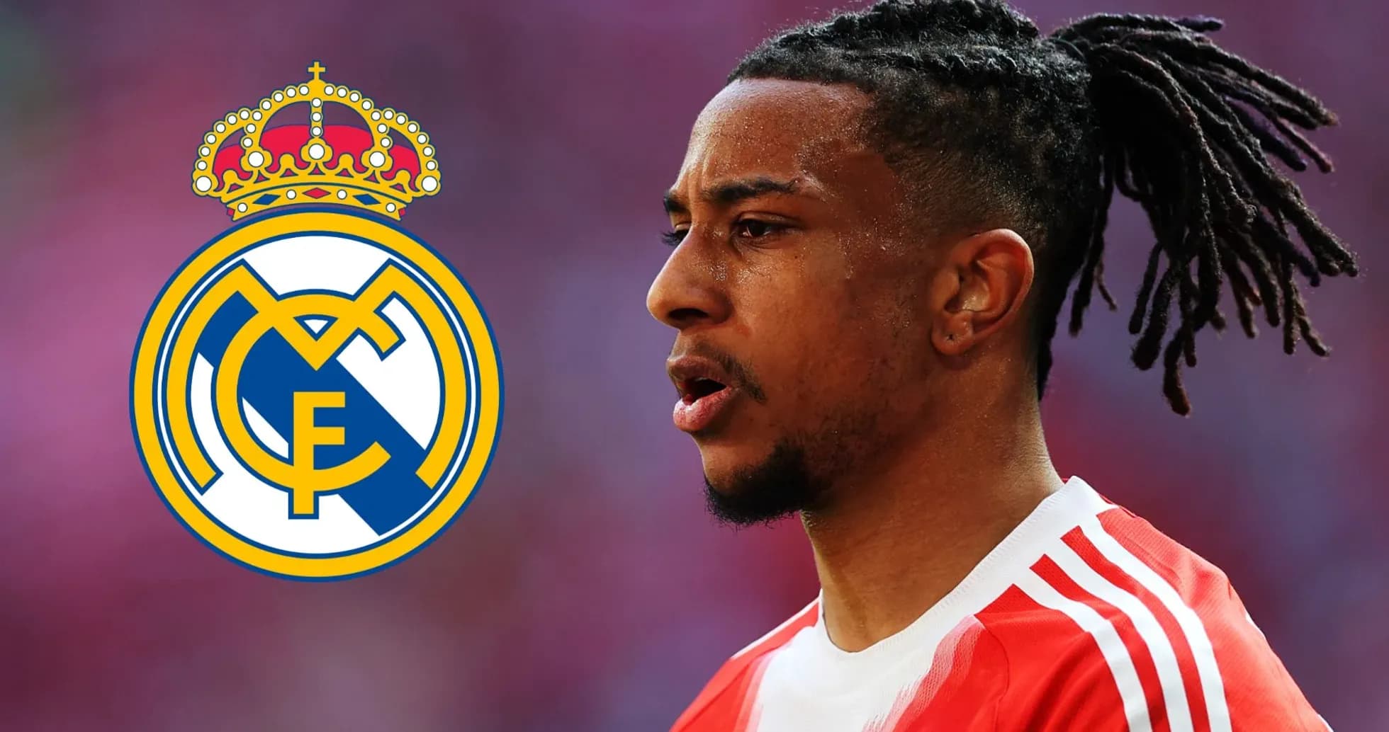 Player in red jersey with Real Madrid logo Player in red jersey with Real Madrid logo