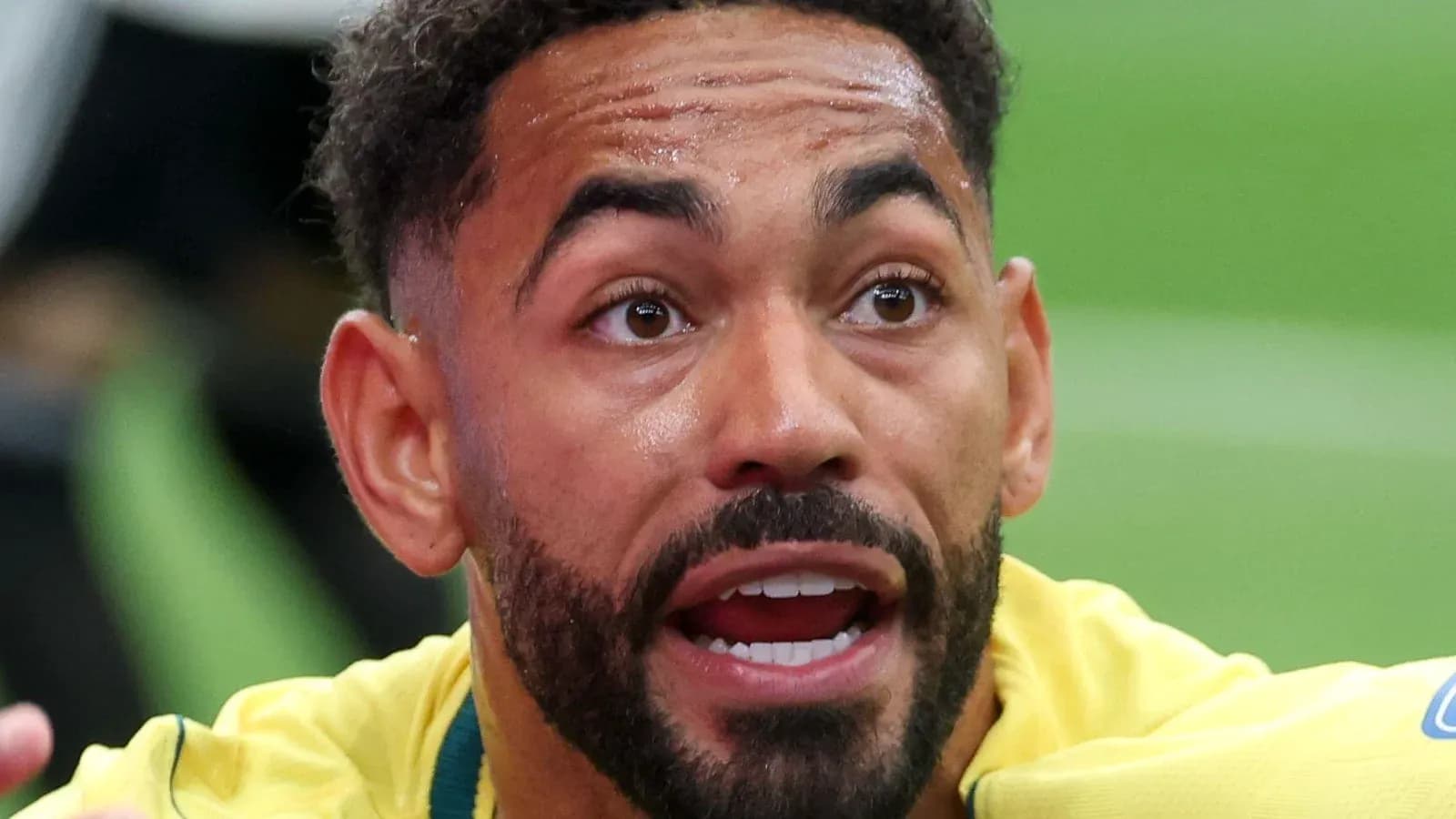 Player celebrating passionately during match action Player celebrating passionately during match action