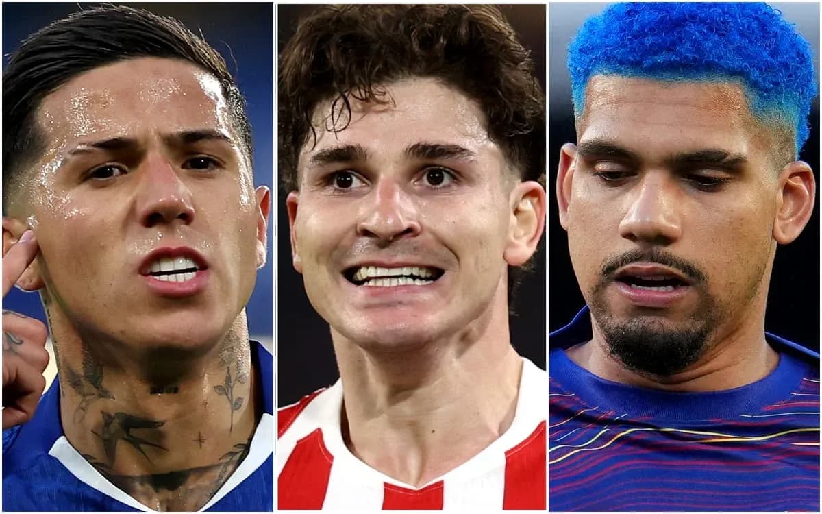 Three football players with varied hairstyles and expressions Three football players with varied hairstyles and expressions