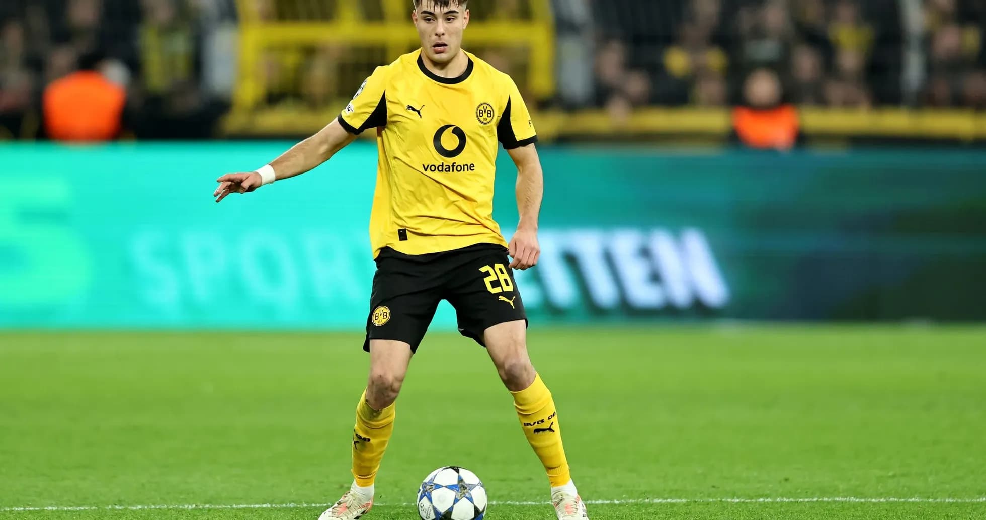 Borussia Dortmund player during UEFA Champions League match Borussia Dortmund player during UEFA Champions League match