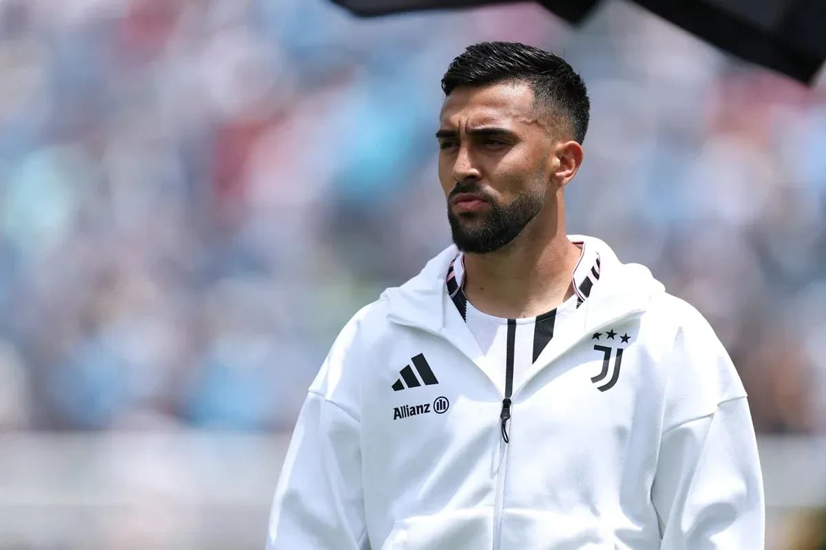 Juventus player standing on the field before match Juventus player standing on the field before match