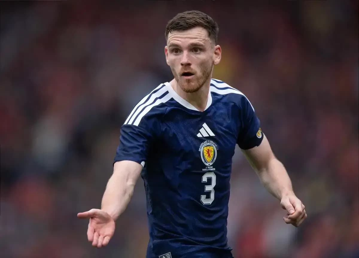 Player in Scotland kit during football match Player in Scotland kit during football match
