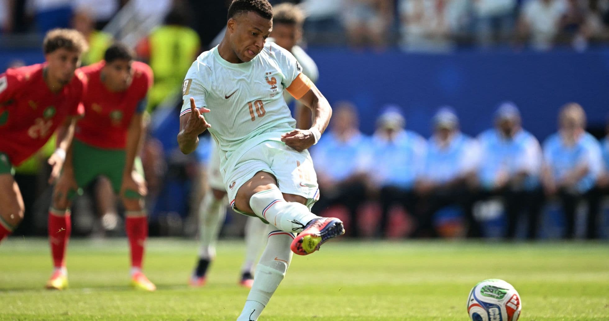 Player taking a penalty kick during a match Player taking a penalty kick during a match