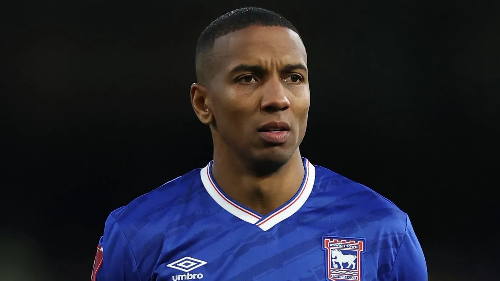 Football player in Ipswich Town jersey during match Football player in Ipswich Town jersey during match