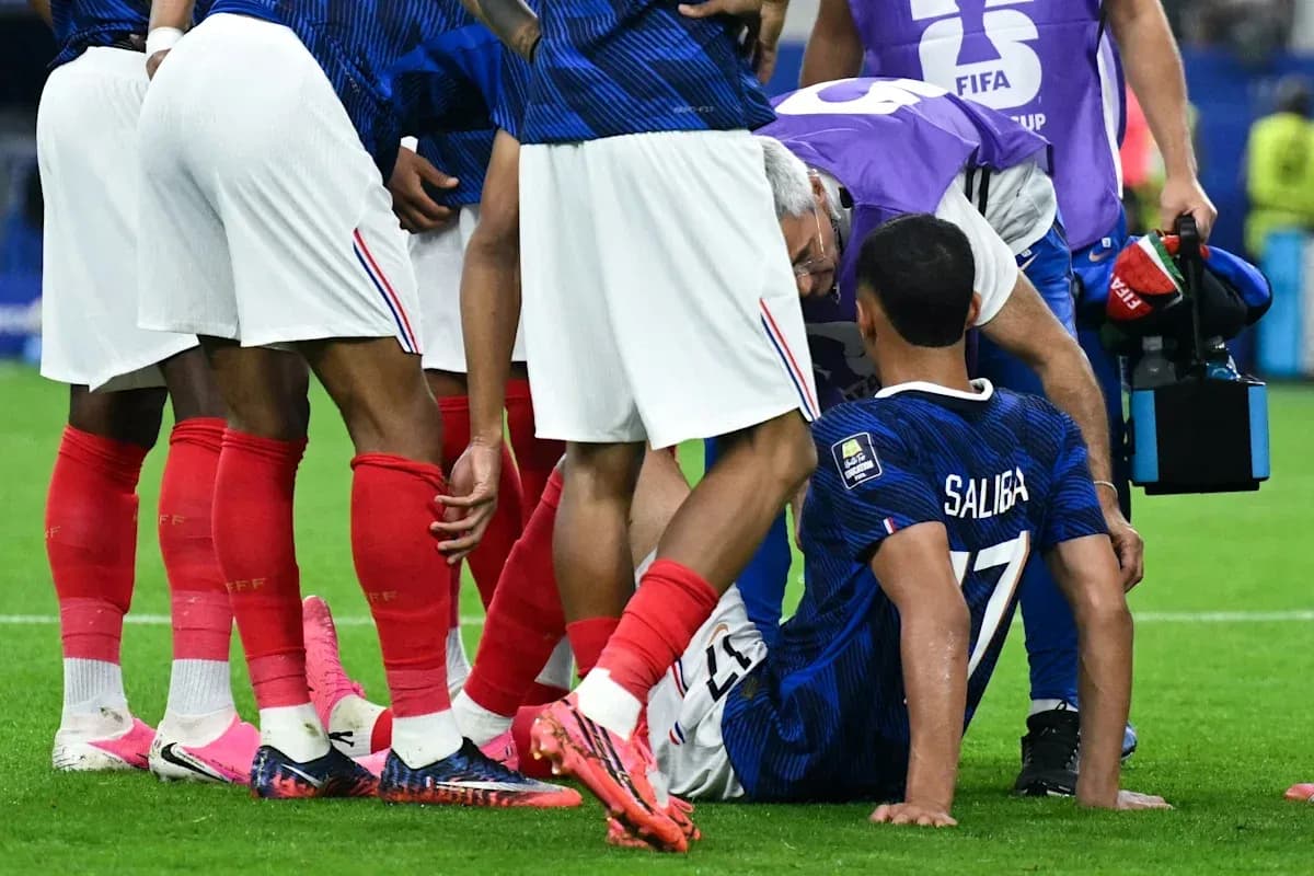 Player receiving medical attention during a match Player receiving medical attention during a match