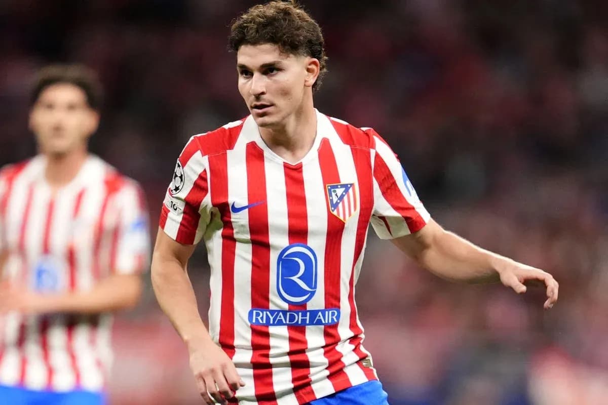 Player in Atlético Madrid kit during match Player in Atlético Madrid kit during match