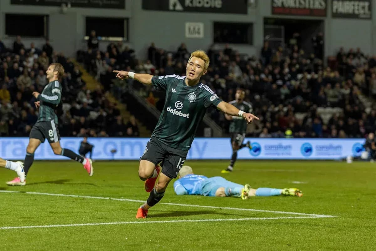 Player celebrating after scoring a goal in match Player celebrating after scoring a goal in match