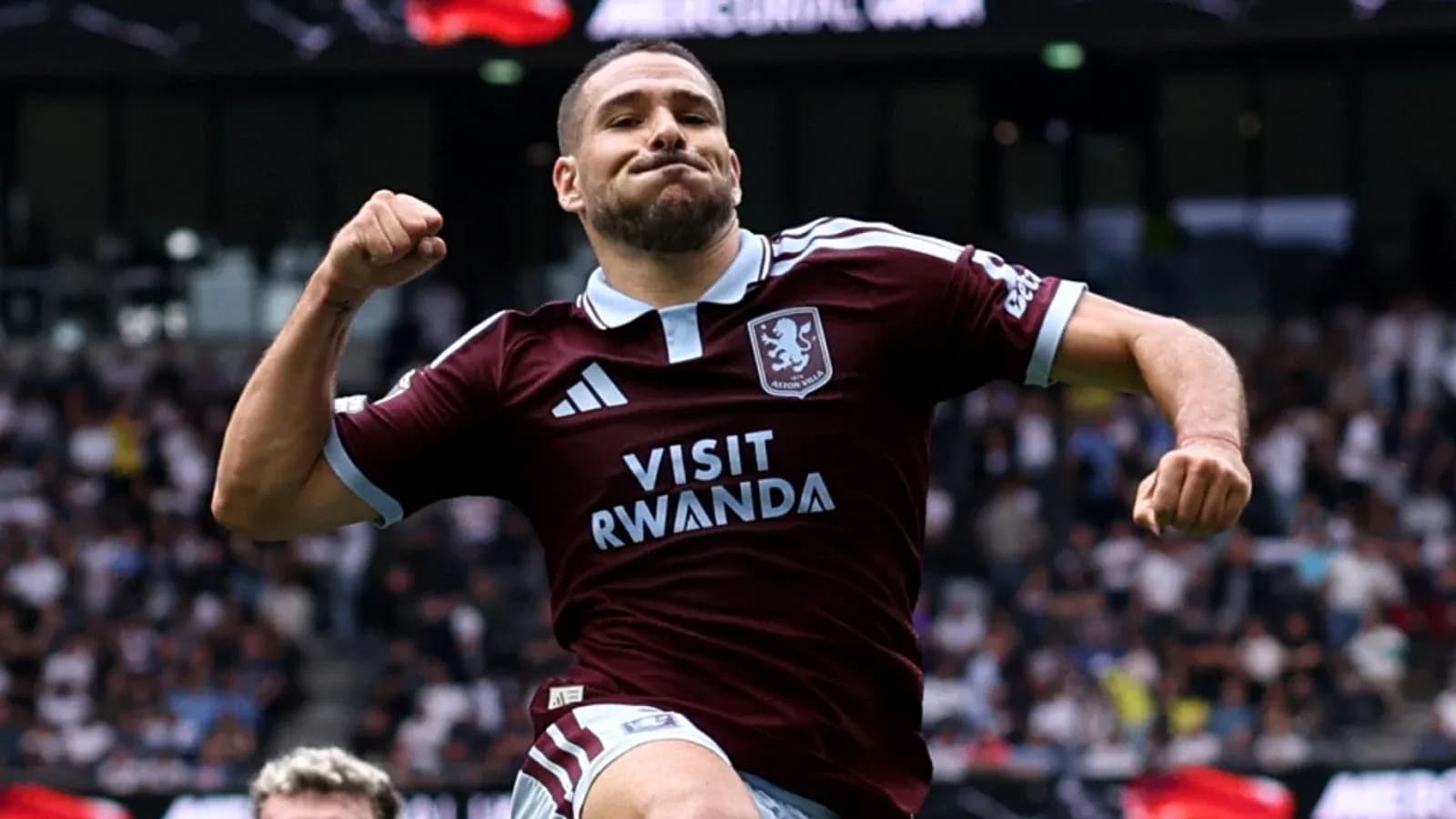 Player celebrating after scoring a goal Player celebrating after scoring a goal