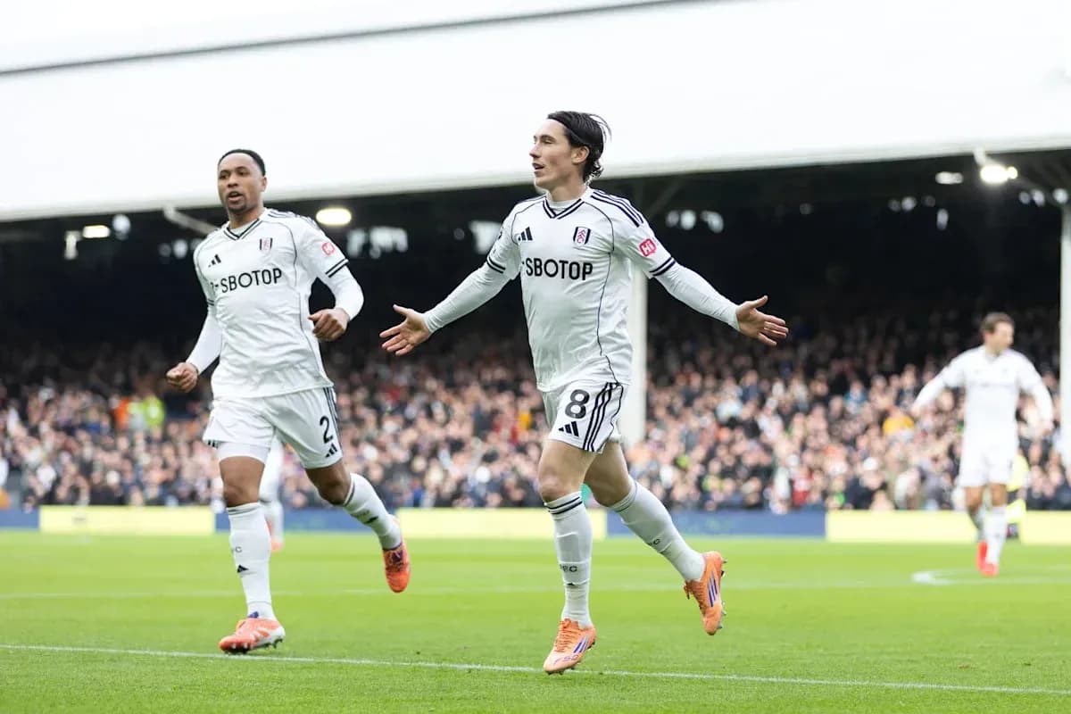 Fulham players celebrating a goal during match Fulham players celebrating a goal during match