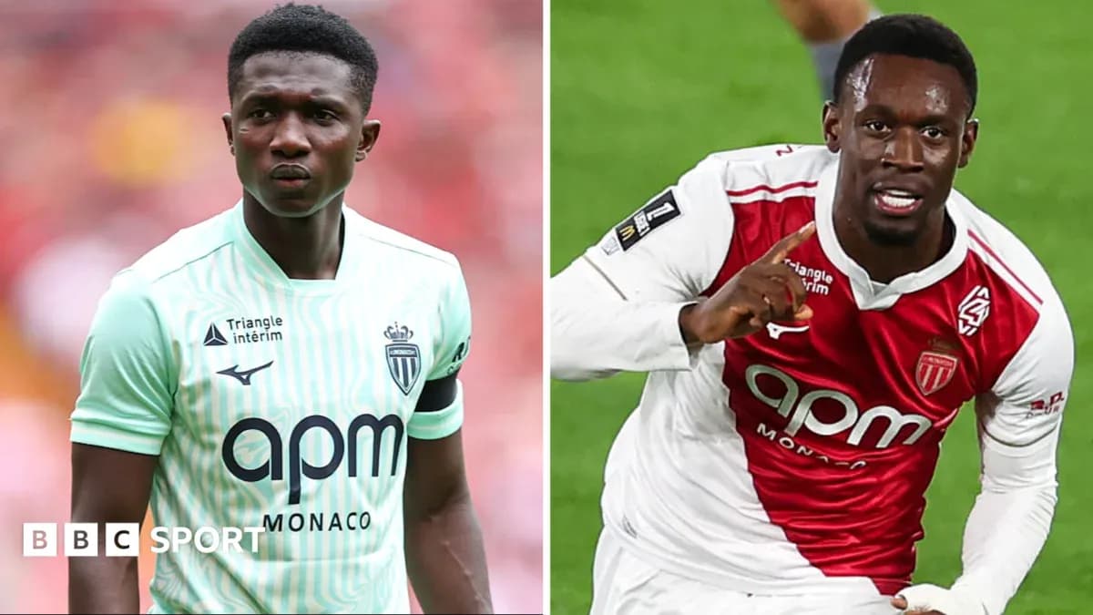 Two AS Monaco players in team jerseys Two AS Monaco players in team jerseys