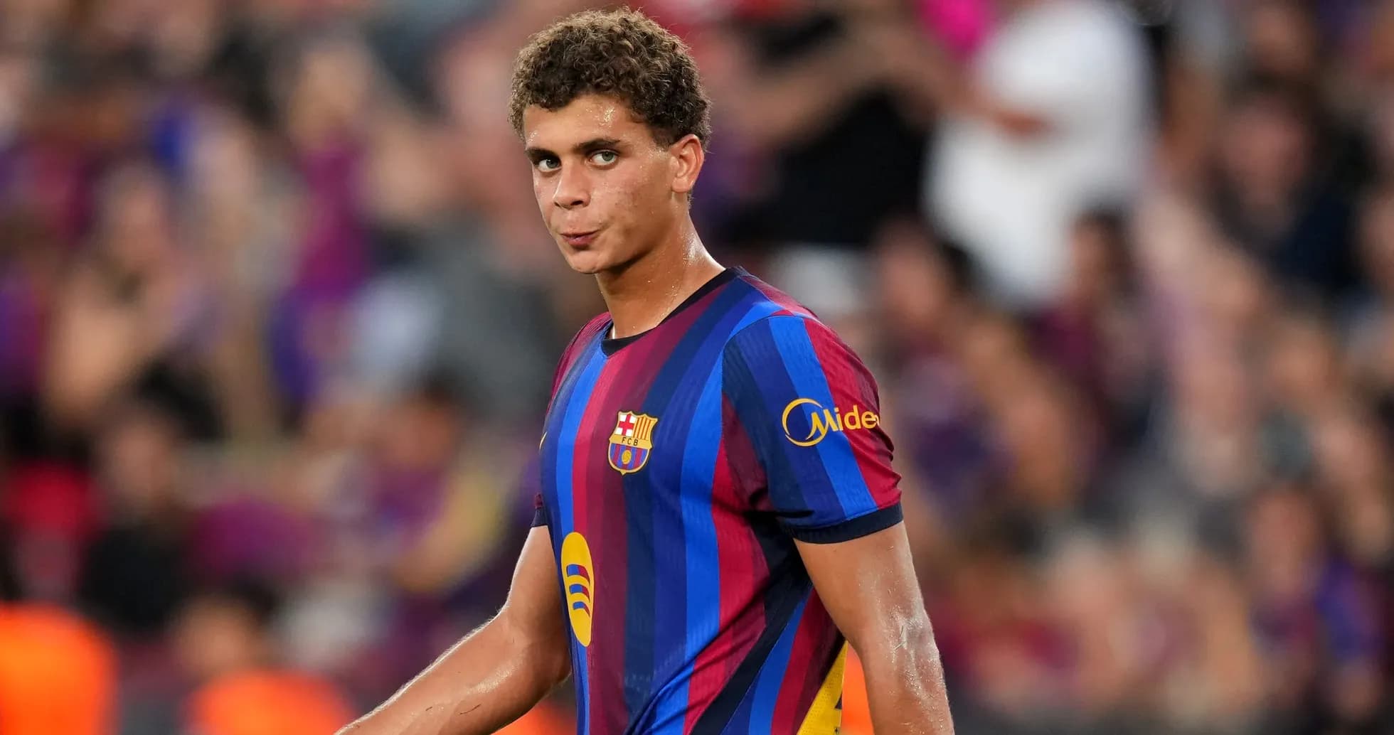 Barcelona player on the pitch during match Barcelona player on the pitch during match