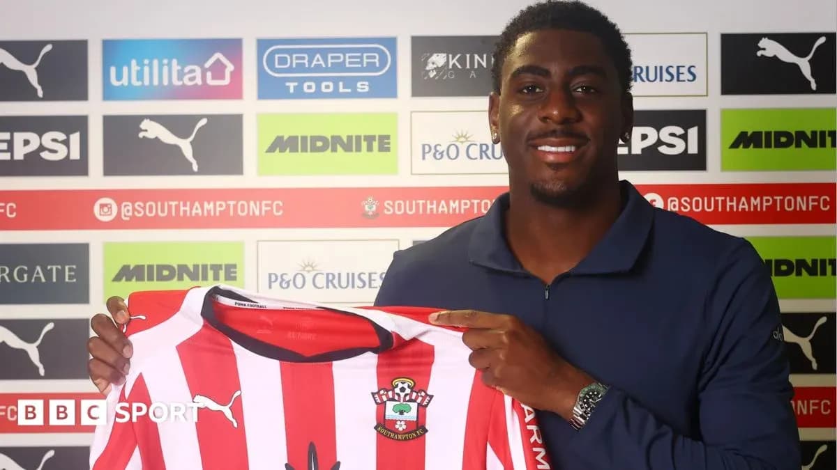 Player holding Southampton FC shirt during signing event Player holding Southampton FC shirt during signing event