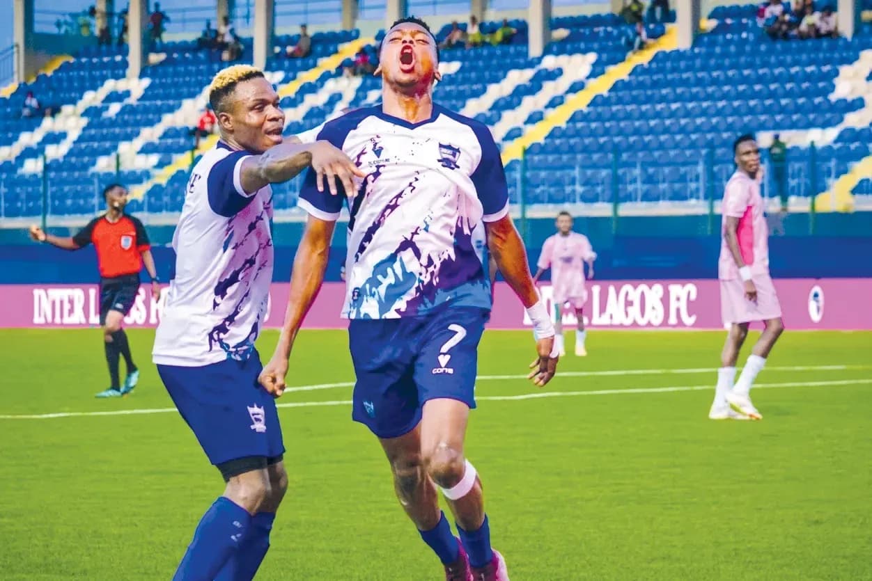 Players celebrating a goal during Enyimba match Players celebrating a goal during Enyimba match