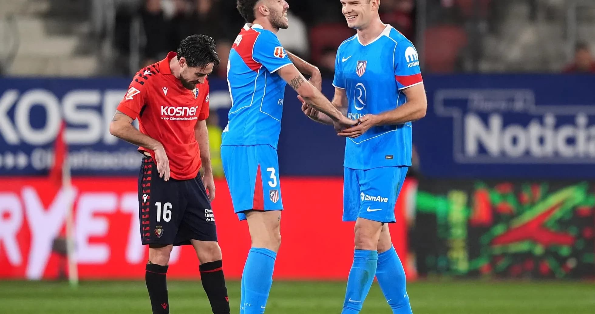Atletico Madrid players celebrating during match Atletico Madrid players celebrating during match
