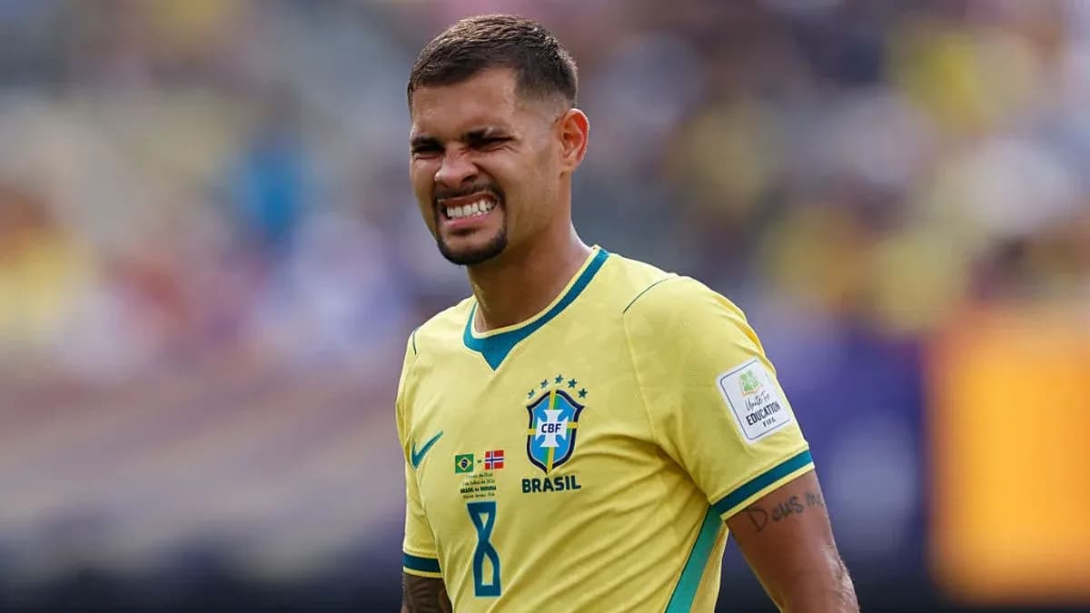 Player in Brazil kit during a match Player in Brazil kit during a match