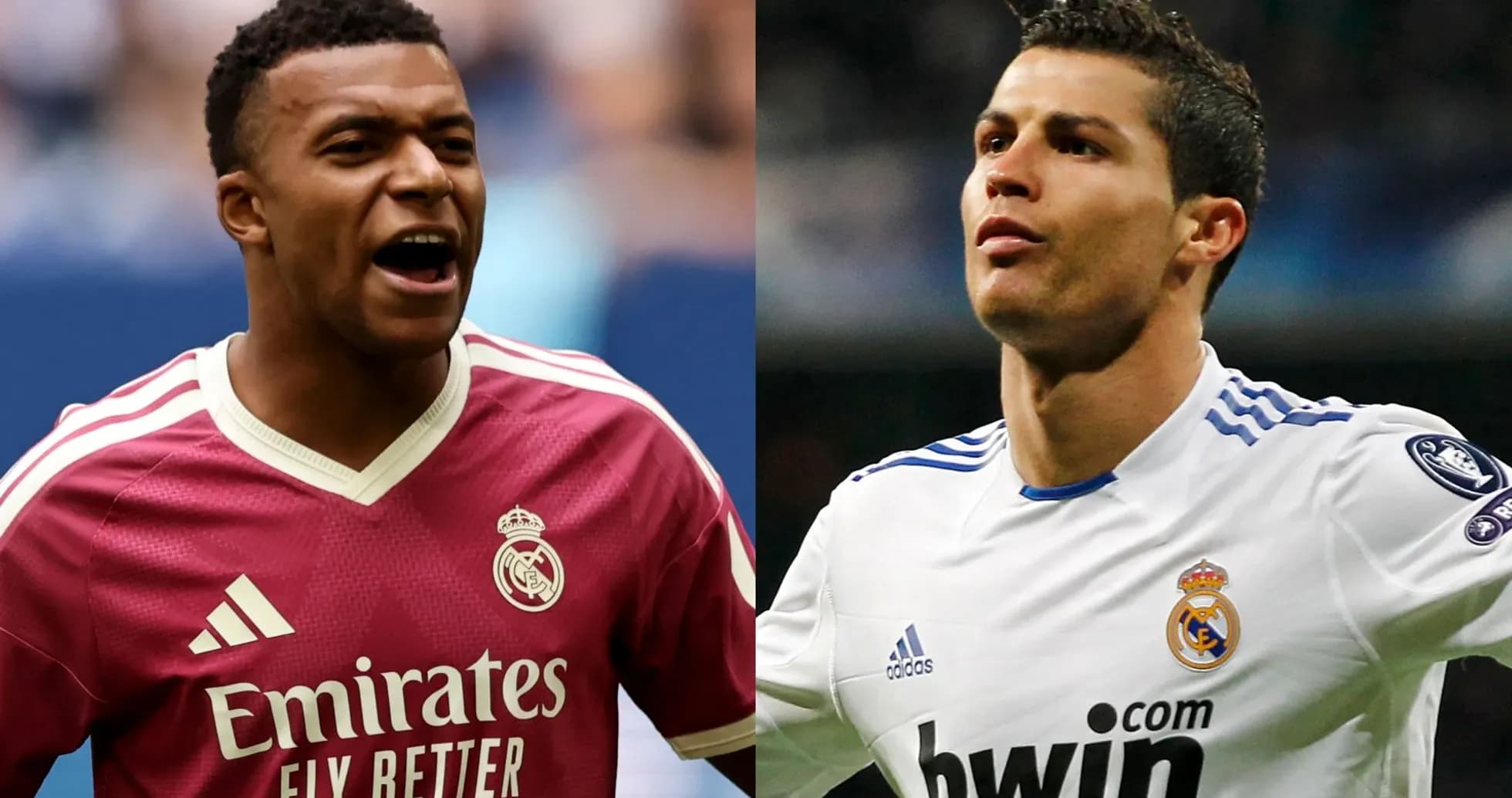 Mbappé and Ronaldo in Real Madrid jerseys Mbappé and Ronaldo in Real Madrid jerseys