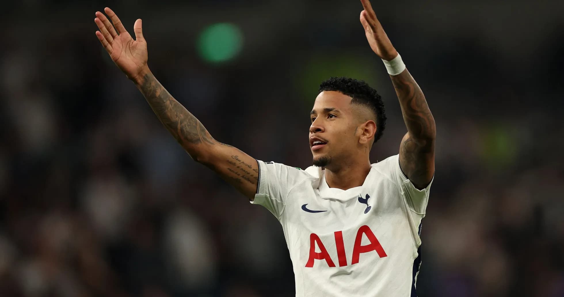 Player celebrating during a Tottenham match Player celebrating during a Tottenham match