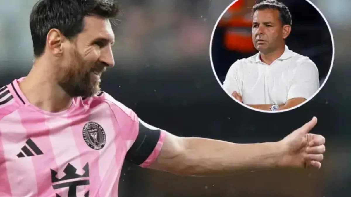 Lionel Messi celebrating during a match with coach visible Lionel Messi celebrating during a match with coach visible