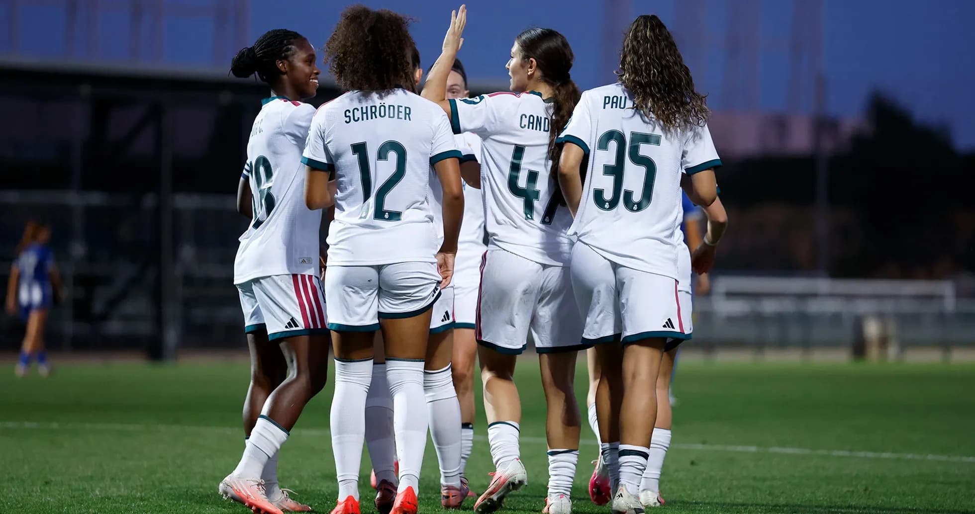 Real Madrid Women celebrating a goal Real Madrid Women celebrating a goal