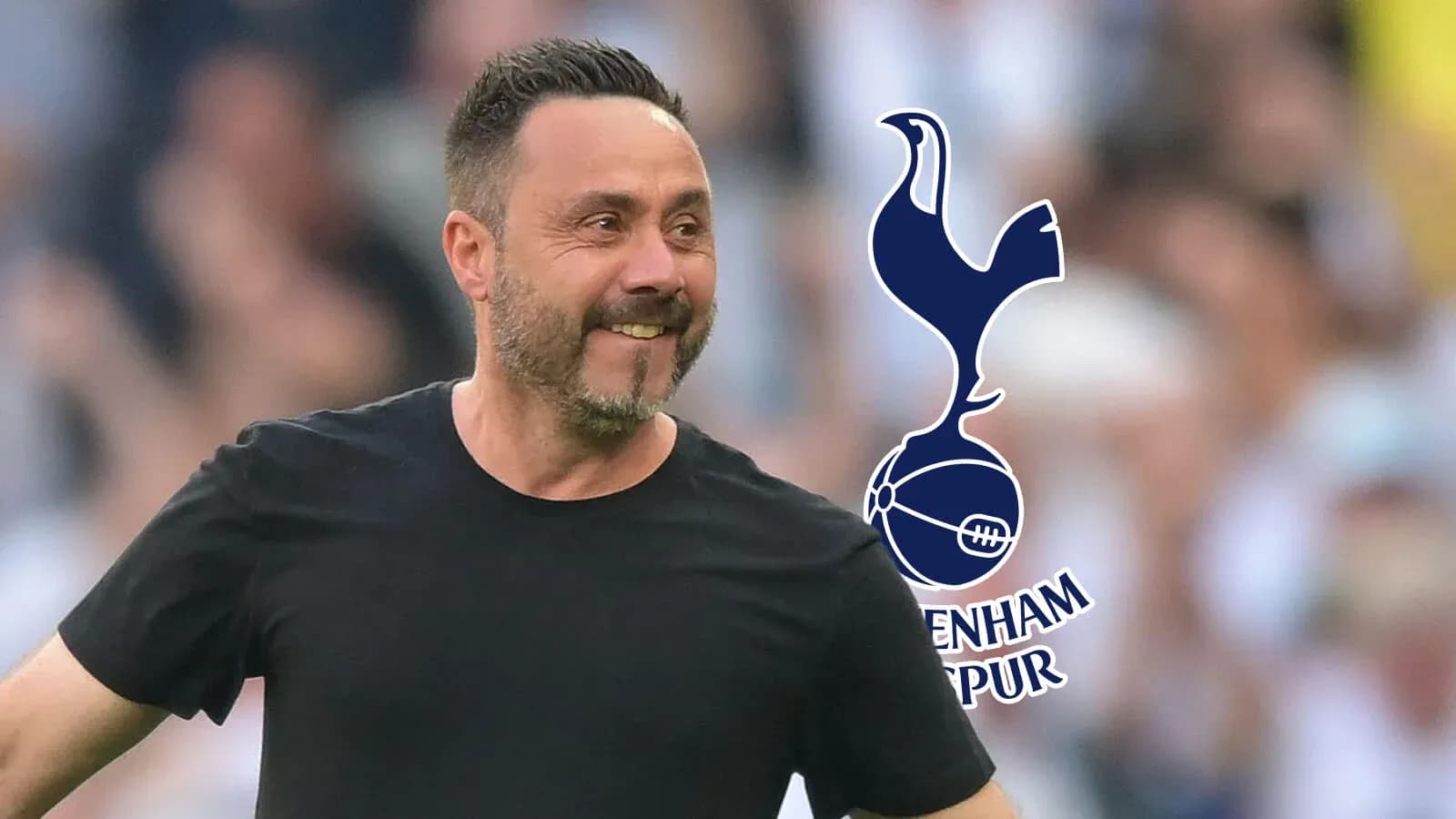 Manager celebrating with Tottenham Hotspur logo in background Manager celebrating with Tottenham Hotspur logo in background