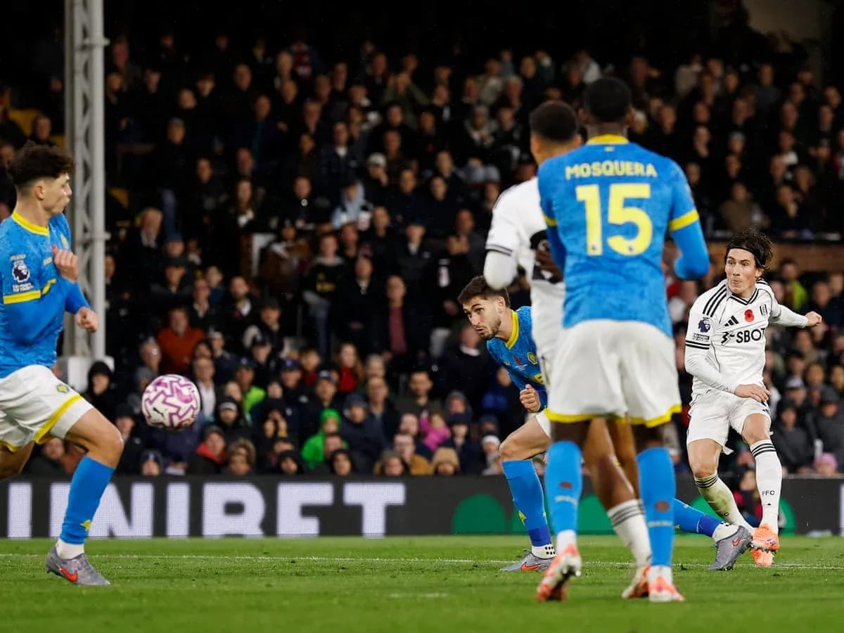 Fulham player shooting during Wolves match Fulham player shooting during Wolves match