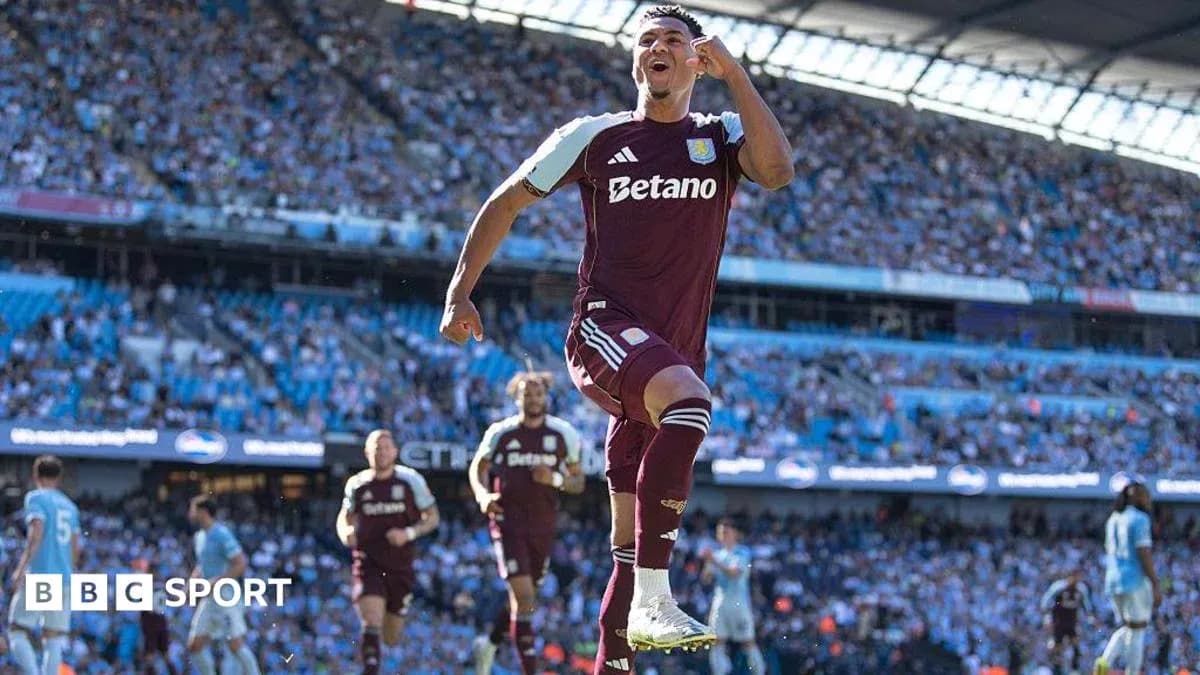 Aston Villa player celebrating a goal during match Aston Villa player celebrating a goal during match