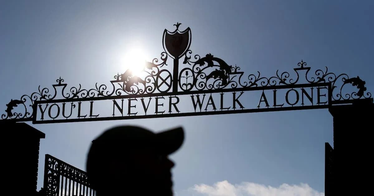 Liverpools 'You'll Never Walk Alone' sign at sunset Liverpools 'You'll Never Walk Alone' sign at sunset