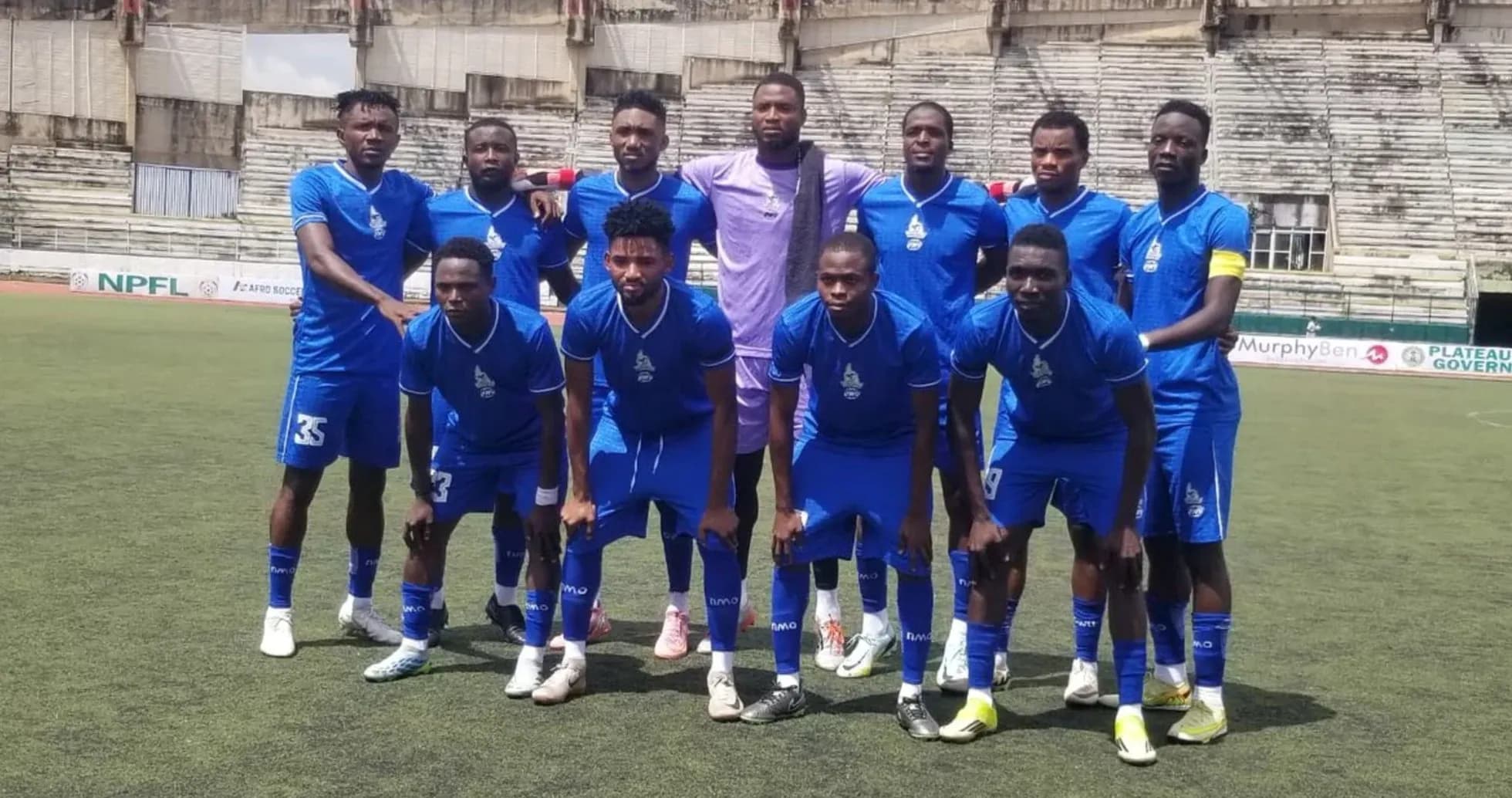 Rivers United team posing for photo before match Rivers United team posing for photo before match