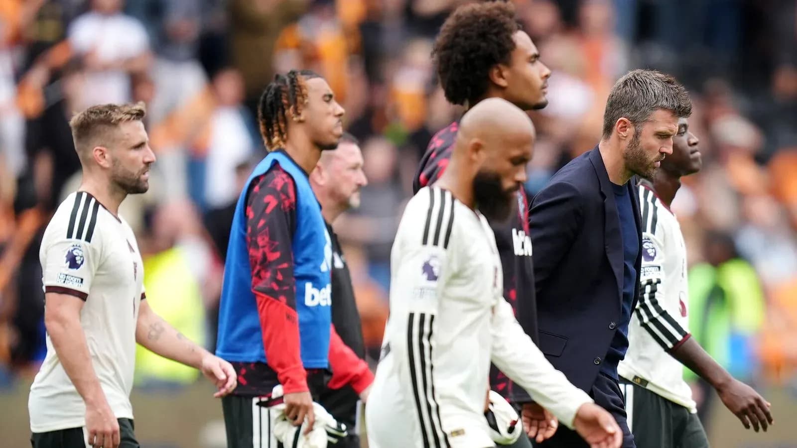 Players walking off the pitch after match Players walking off the pitch after match