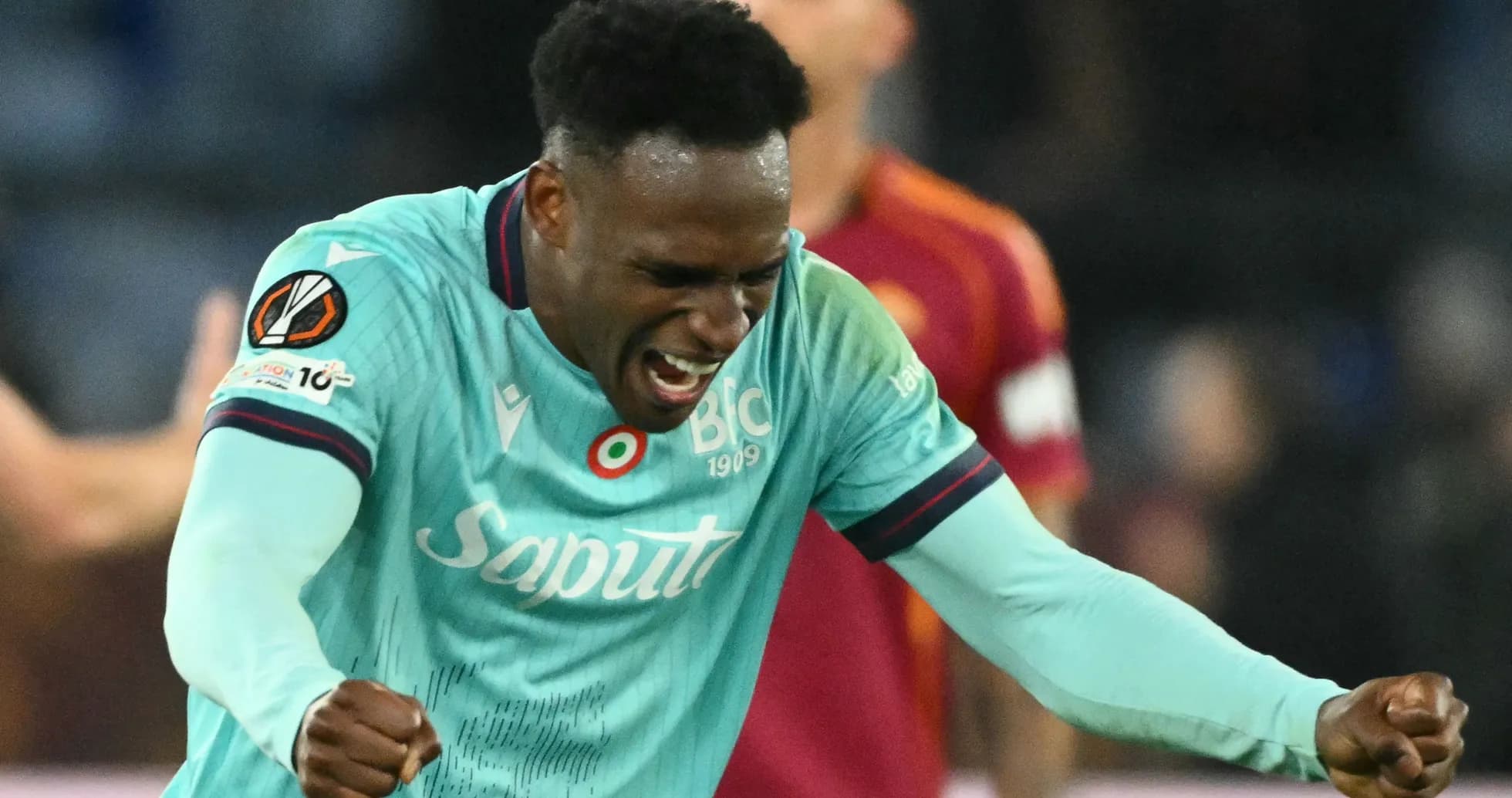 Player celebrating after scoring during a match Player celebrating after scoring during a match