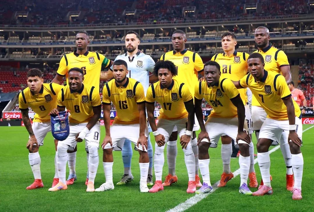 Ecuador national football team lineup before match Ecuador national football team lineup before match