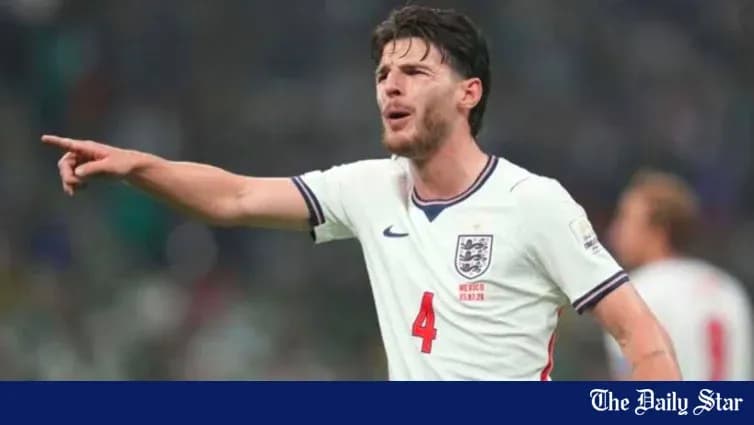 Player gesturing during England match Player gesturing during England match