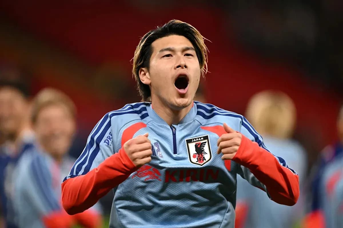 Japanese player celebrating during warm-up session Japanese player celebrating during warm-up session